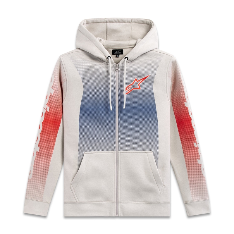 Alpinestars Arising Hoodie bijela prljavo-plavo-crvena