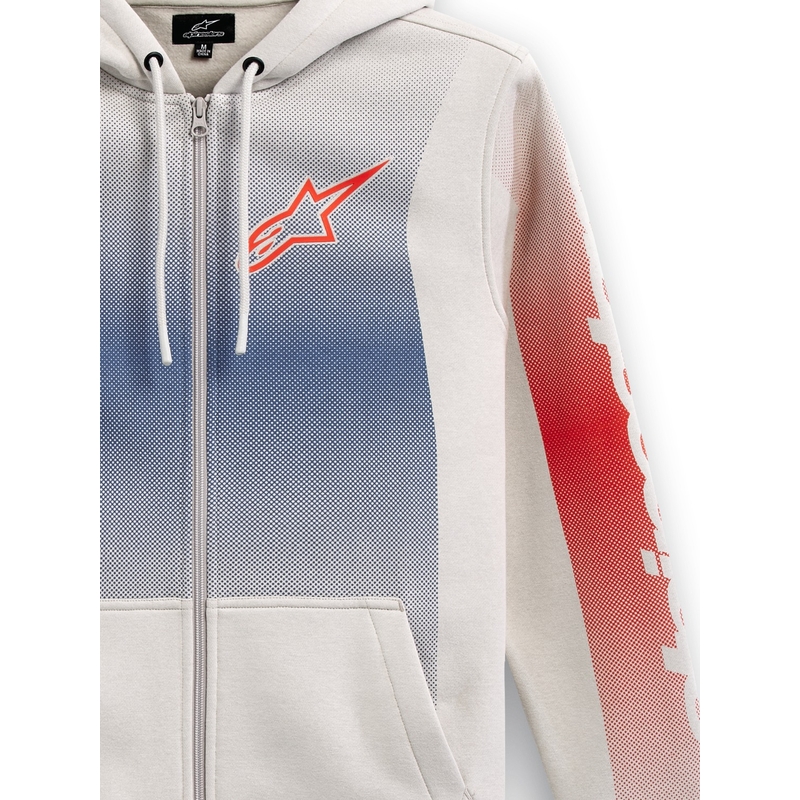 Alpinestars Arising Hoodie bijela prljavo-plavo-crvena