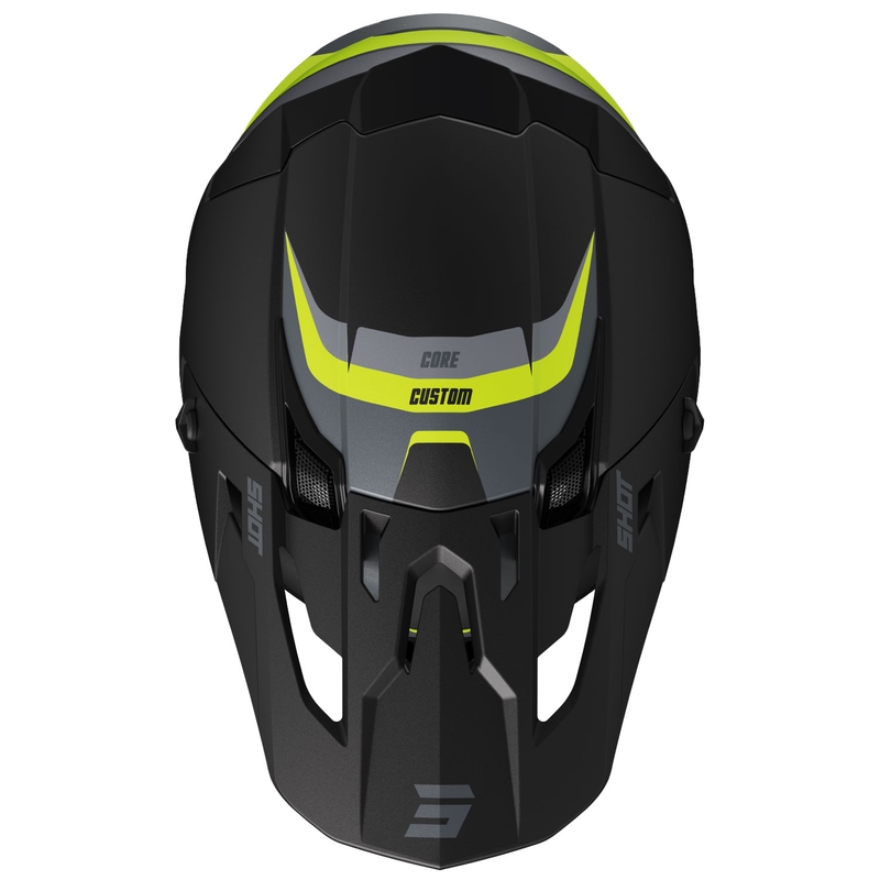 Motocross kaciga Shot Core Custom crno-fluo žuta