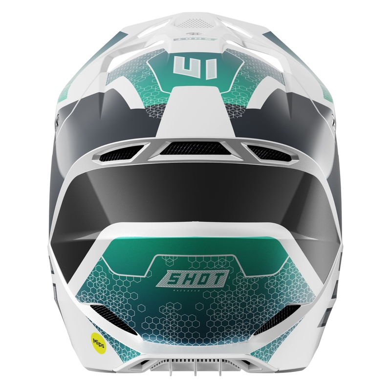 Motocross kaciga Shot Race Phaser pearl crno-tirkizno-bijela