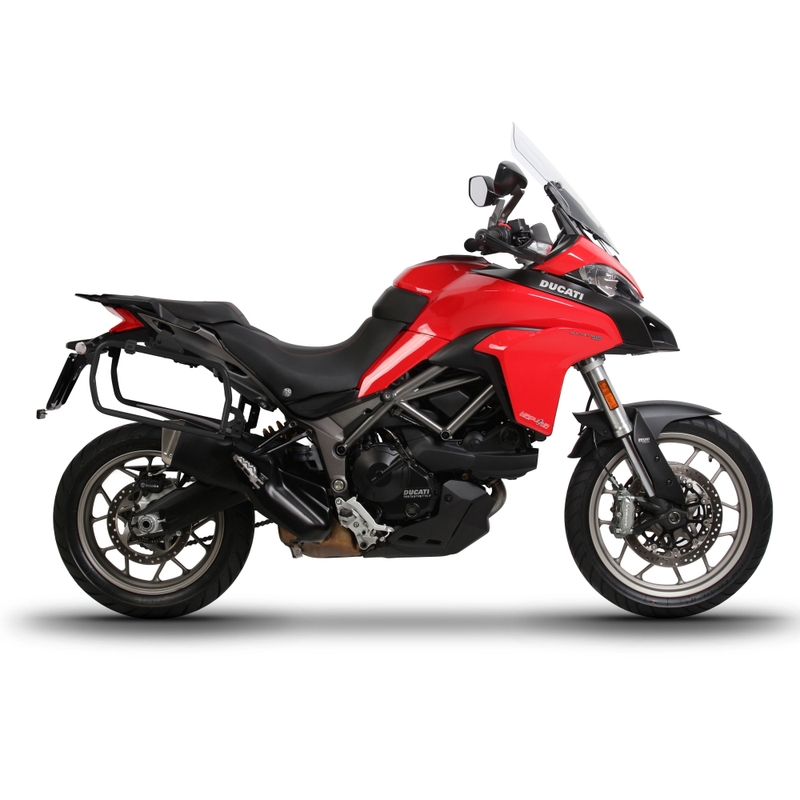 Kompletní sada bočních černých hliníkových kufrů SHAD TERRA BLACK 36L/36L , včetně montážní sady SHAD DUCATI MULTISTRADA 950 / 1200 / 1260