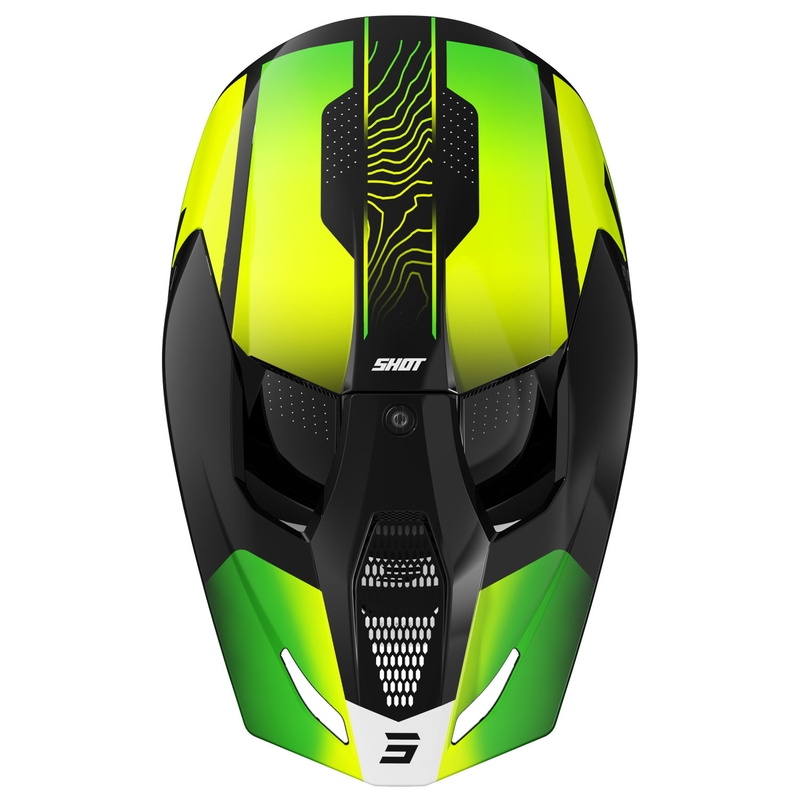 Motocross kaciga Shot Furious Apex fluo žuto-crna