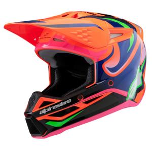 Dječja kaciga za motocross Alpinestars S-M3 HAIDEN DEEGAN fluo narančasta-ljubičasta-roza-zelena