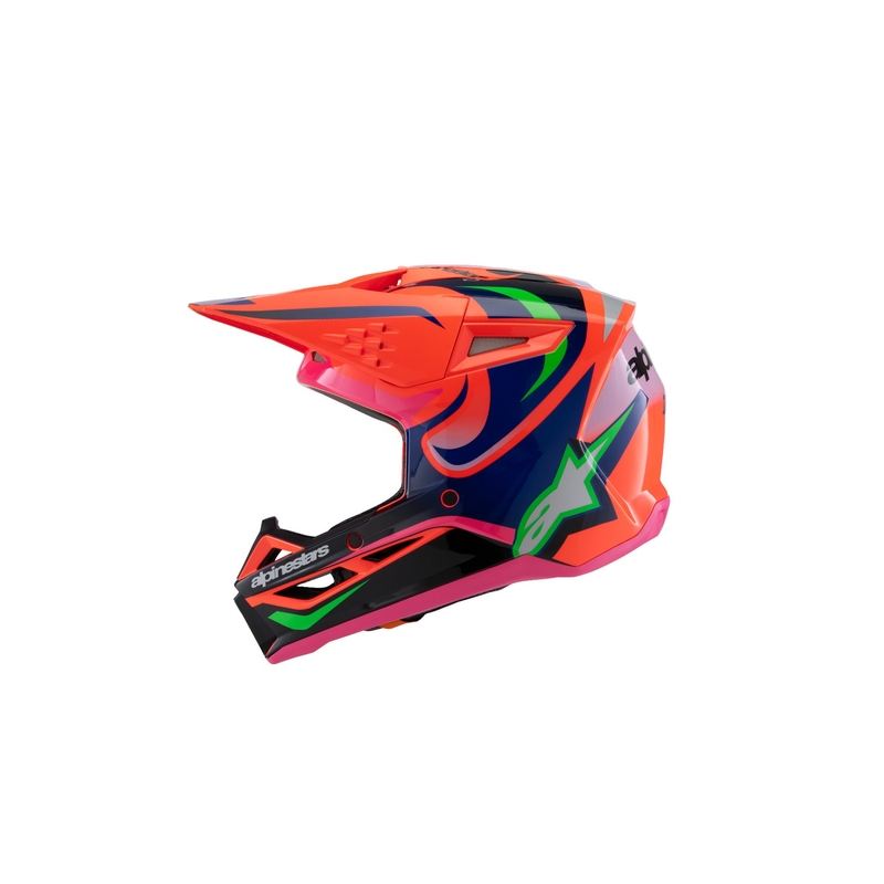 Dječja kaciga za motocross Alpinestars S-M3 HAIDEN DEEGAN fluo narančasta-ljubičasta-roza-zelena