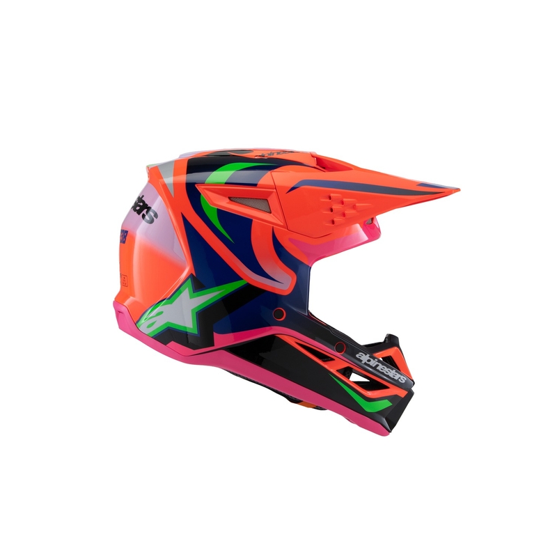 Dječja kaciga za motocross Alpinestars S-M3 HAIDEN DEEGAN fluo narančasta-ljubičasta-roza-zelena