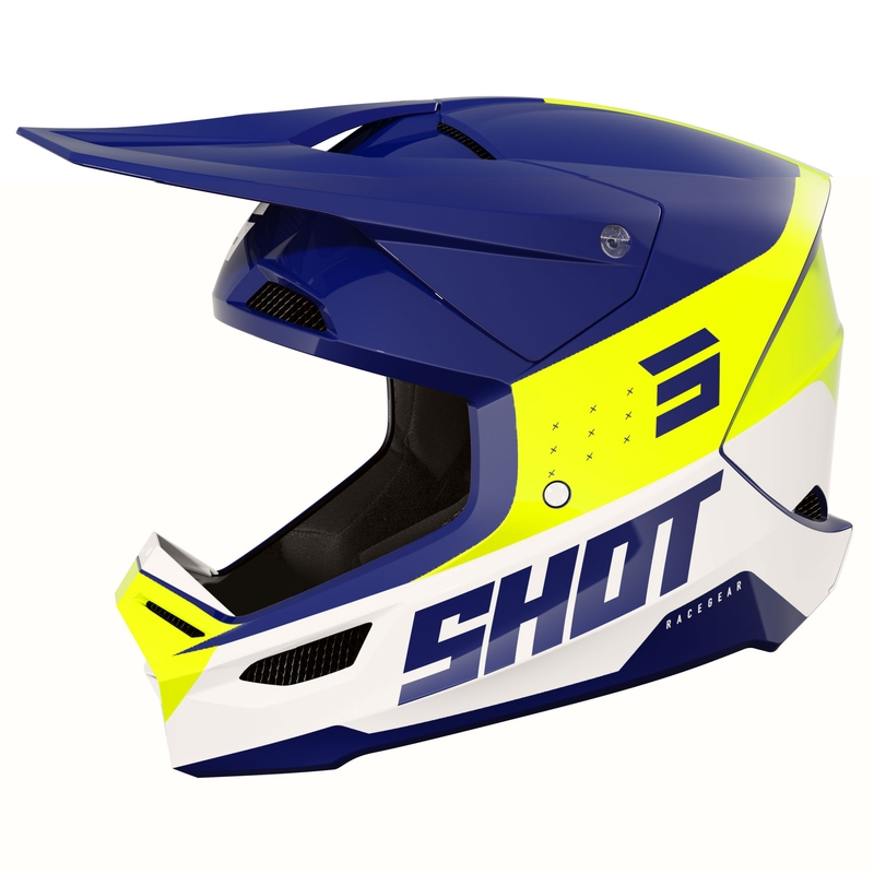 Motocross kaciga Shot Furious League plavo-fluo žuta