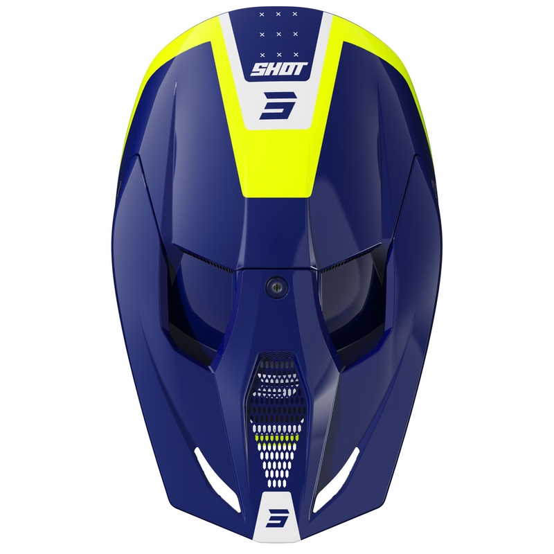 Motocross kaciga Shot Furious League plavo-fluo žuta