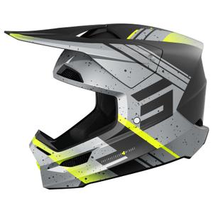 Motocross kaciga Shot Furious Mirage sivo-fluo žuta