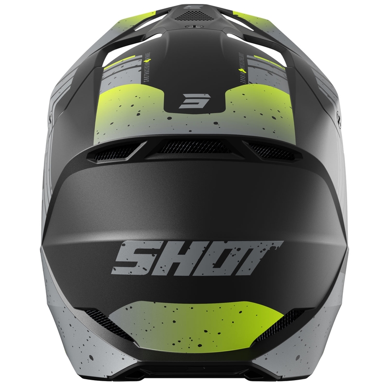 Motocross kaciga Shot Furious Mirage sivo-fluo žuta