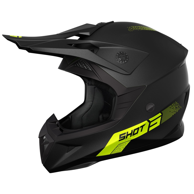 Motocross kaciga Shot Pulse Element mat fluo žuta