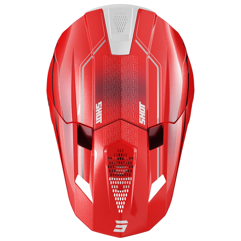Motocross kaciga Shot Lite Challenger biserno crvena