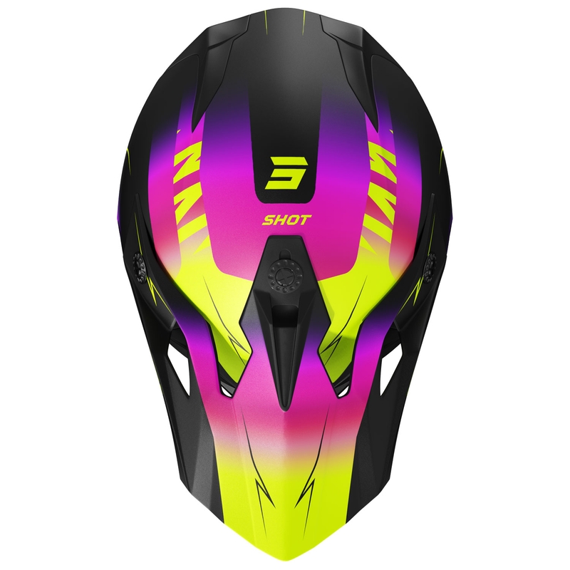 Motocross kaciga Shot Pulse X-Trem mat roza-fluo žuta