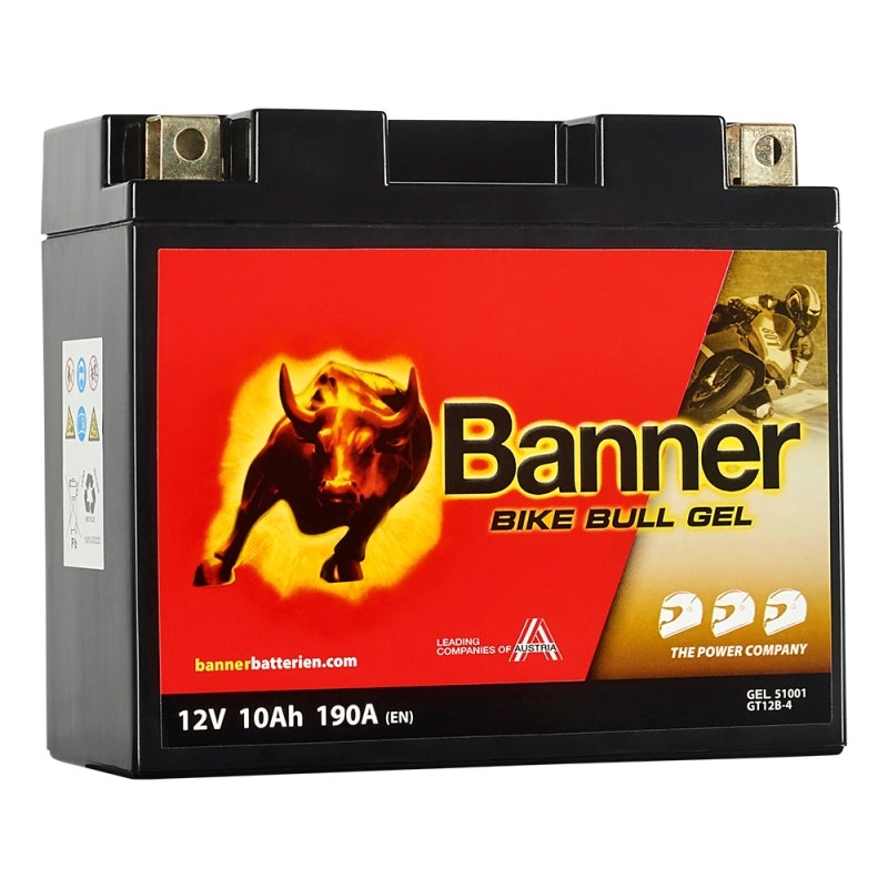 Gel akumulator za motocikle Banner Bike Bull GEL 510 01/BGT12B-4 - GT12B-4 12V, 10Ah, 190A