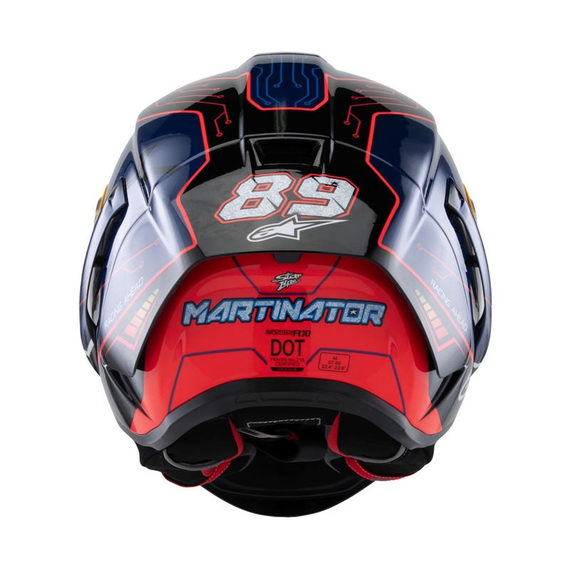 Alpinestars Supertech R-10 Limited Edition Martinator Jorge Martin Integralna motociklistička kaciga plava-ljubičasta-crvena-žuta