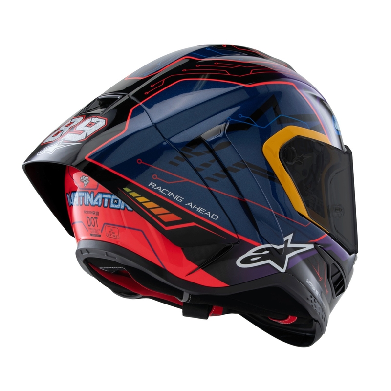 Alpinestars Supertech R-10 Limited Edition Martinator Jorge Martin Integralna motociklistička kaciga plava-ljubičasta-crvena-žuta