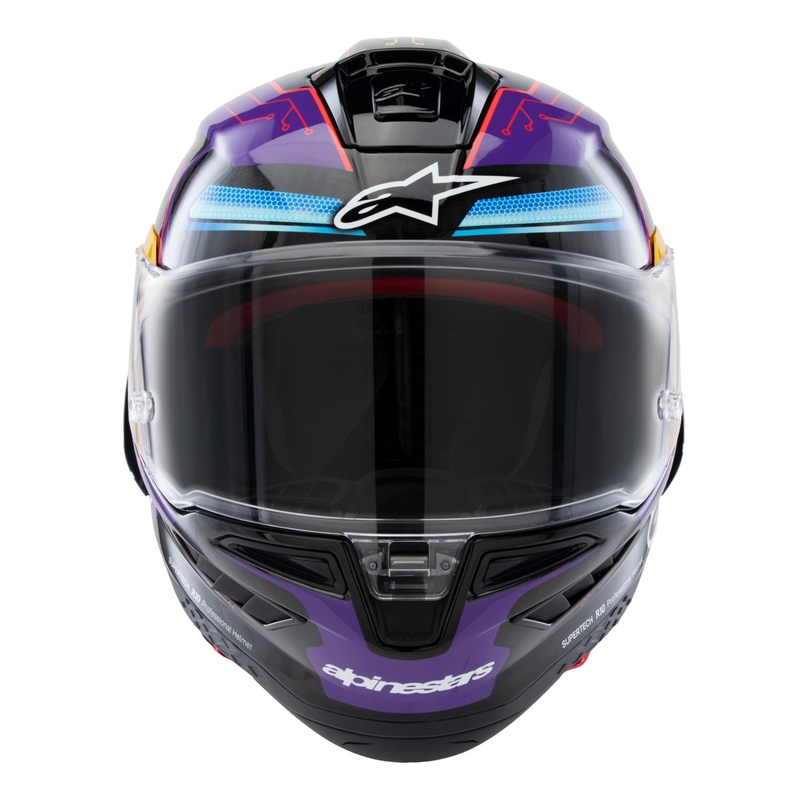Alpinestars Supertech R-10 Limited Edition Martinator Jorge Martin Integralna motociklistička kaciga plava-ljubičasta-crvena-žuta