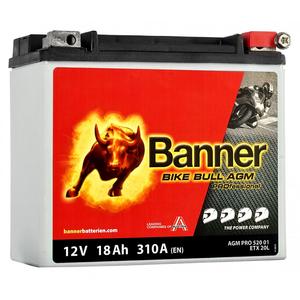 Motociklistički akumulator bez održavanja Banner Bike Bull AGM PRO 520 01/BETX20L - ETX20L 12V, 18Ah, 310A