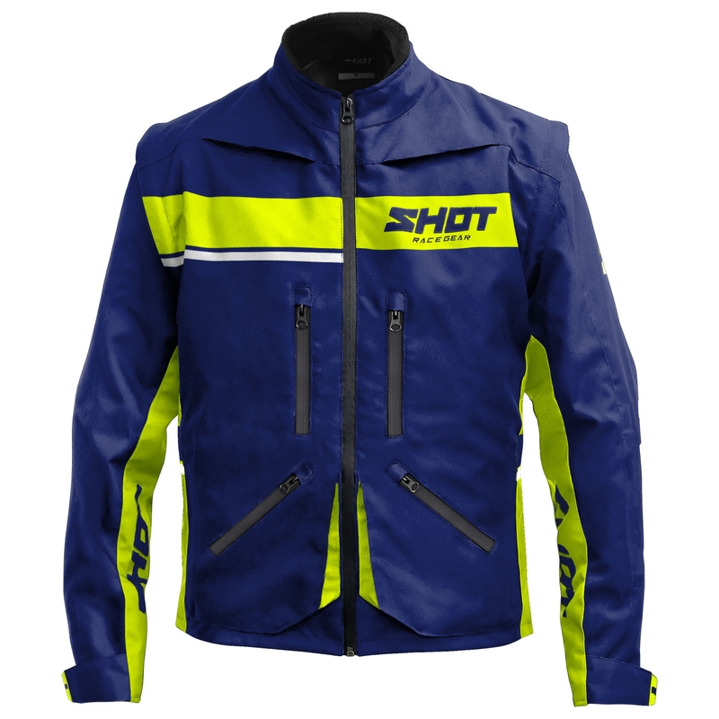 Motociklistička jakna Shot Contact Assault 2.0 plavo-fluo žuta
