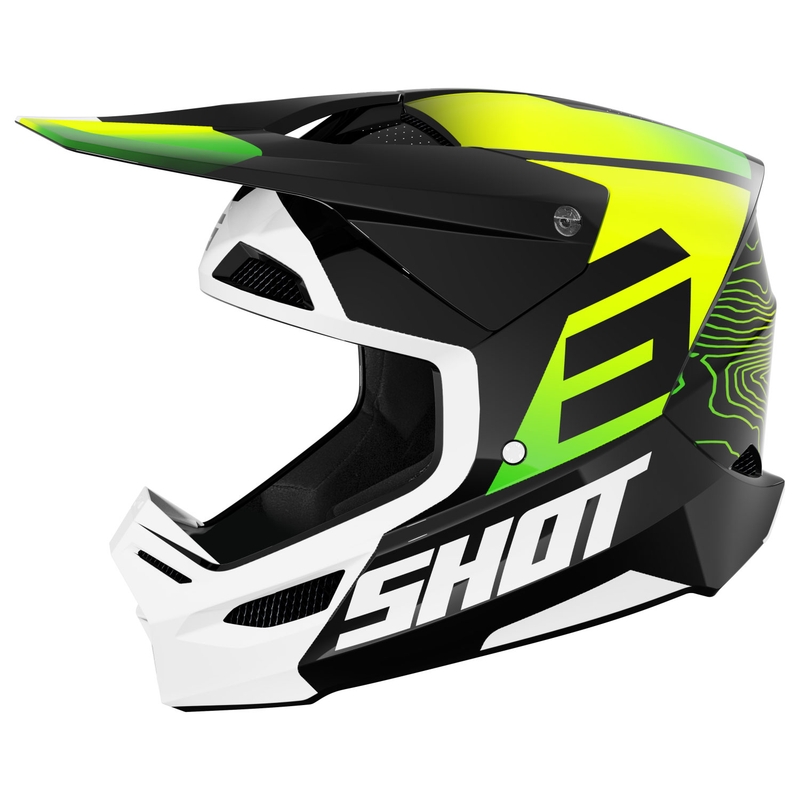 Dječja kaciga za motocross Shot Furious Apex fluo žuta