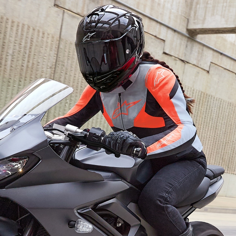 Ženska motoristička jakna Alpinestars Stella T-Jaws 4 Vodootporna crna-siva-fluo crvena