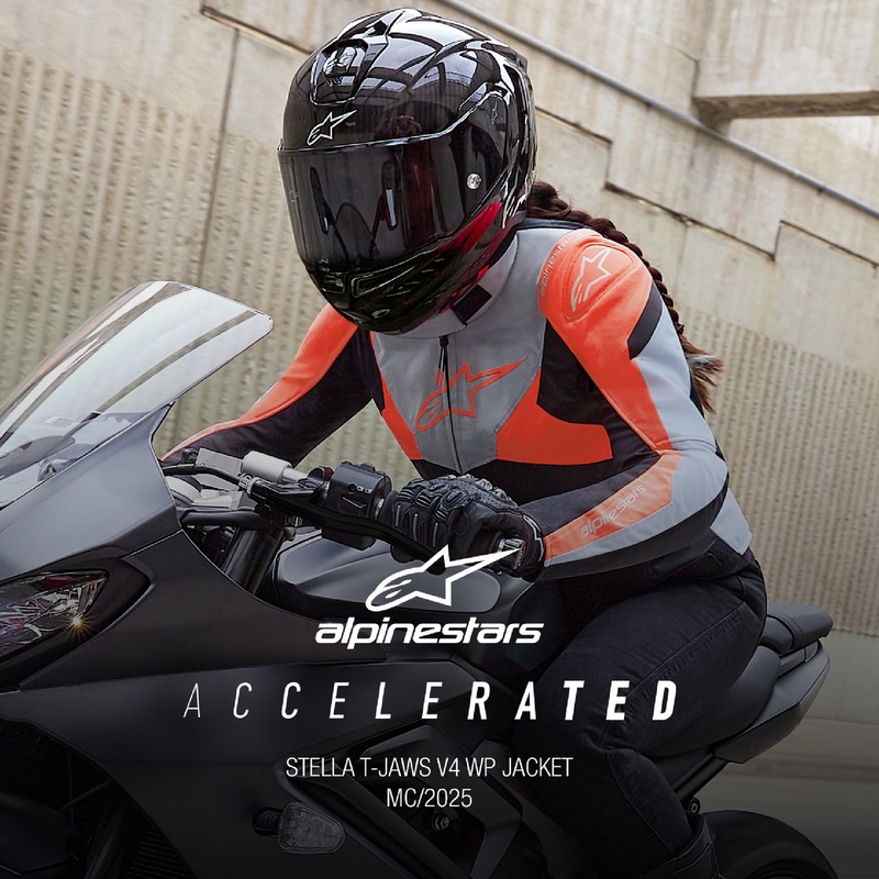 Ženska motoristička jakna Alpinestars Stella T-Jaws 4 Vodootporna crna-siva-fluo crvena