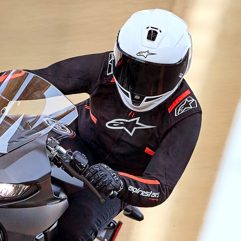 Ženska motoristička jakna Alpinestars Stella T-SPS 2 Vodootporna crno-bijela-fluo crvena