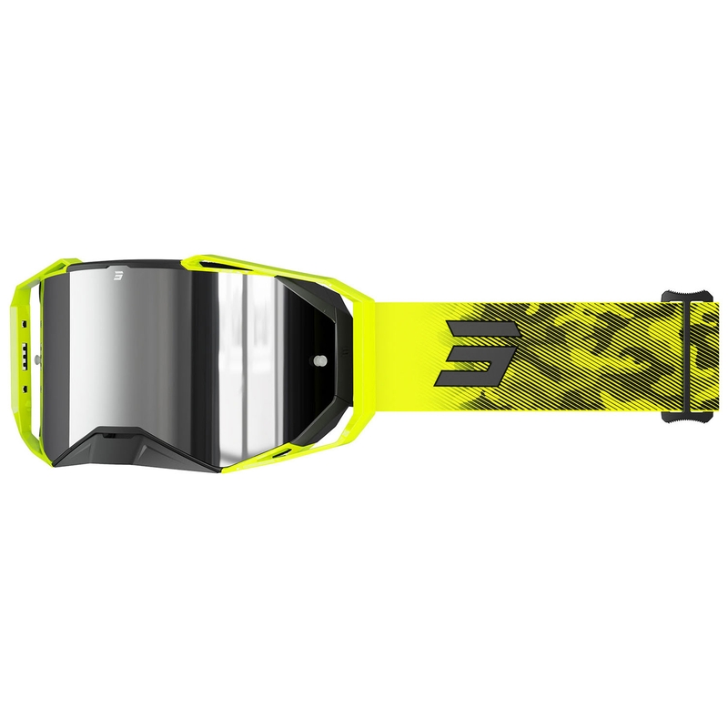 Naočale za motocross Shot Lite Patrol fluo žute sa srebrnim iridijevim pleksiglasom
