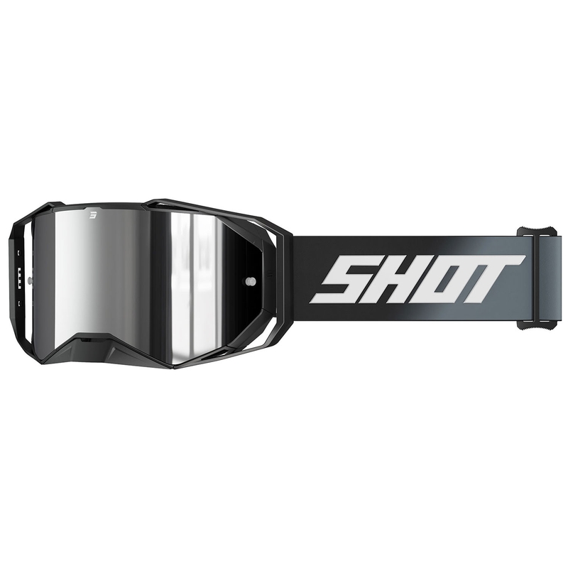 Motocross naočale Shot Lite Solid crne sa srebrnim iridijevim pleksiglasom