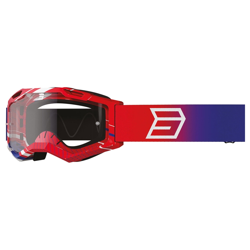 Dječje naočale za motocross Shot Rocket Kid 2.0 drop patriot s prozirnim pleksiglasom