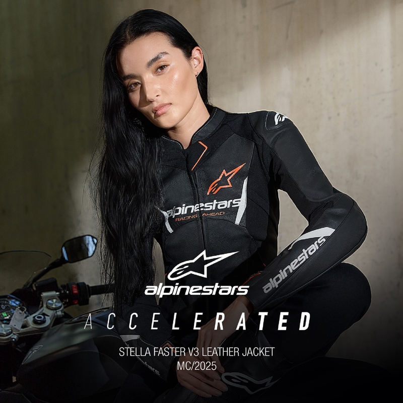 Ženska kožna motoristička jakna Alpinestars Stella Faster 3 crno-bijela-fluo crvena