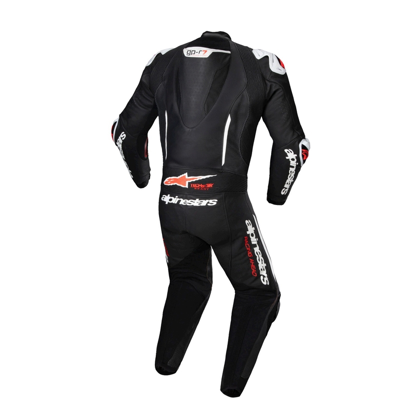 Alpinestars GP-R7 Tech-Air ready/kompatibilno jednodijelno kožno motociklističko odijelo crno-bijelo-fluo crveno