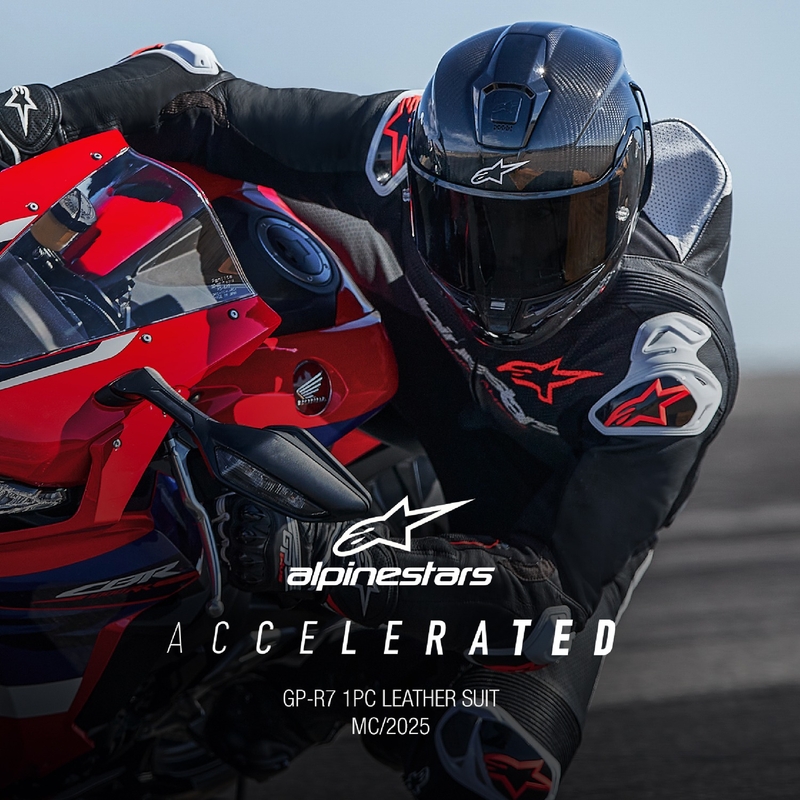 Alpinestars GP-R7 Tech-Air ready/kompatibilno jednodijelno kožno motociklističko odijelo crno-bijelo-fluo crveno
