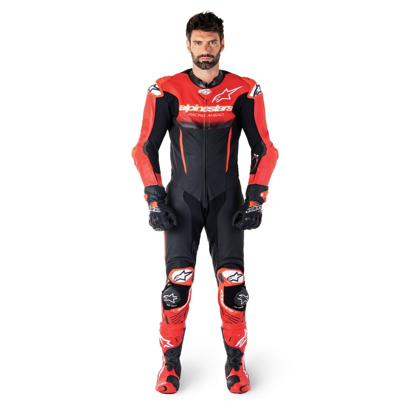 Alpinestars GP-R7 Tech-Air spreman/kompatibilan jednodijelni kožni kombinezon crno-crveni