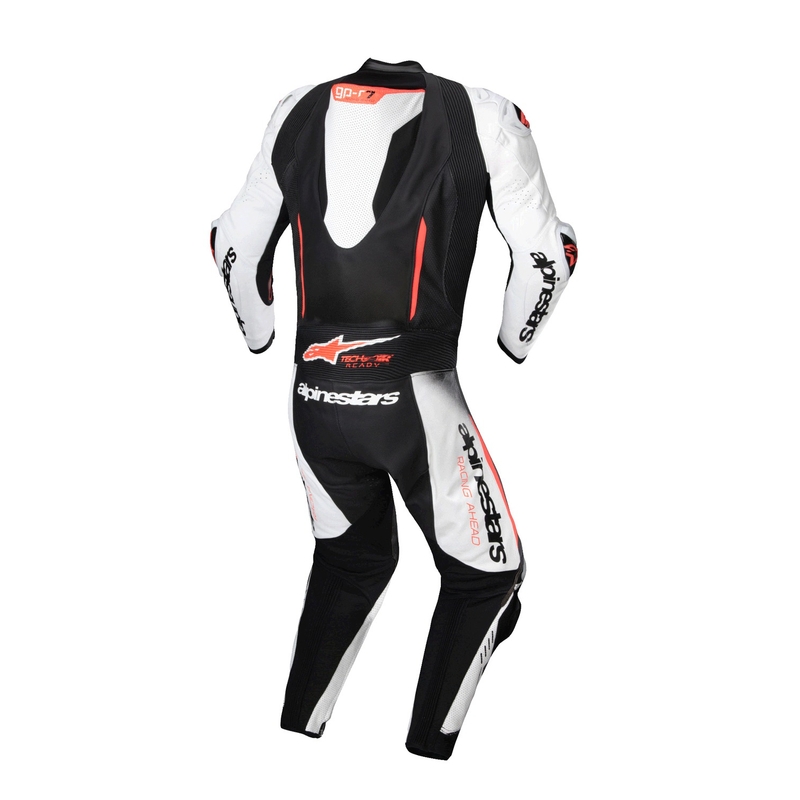 Alpinestars GP-R7 Tech-Air Ready/kompatibilno jednodijelno kožno odijelo bijelo-crno-fluo crveno