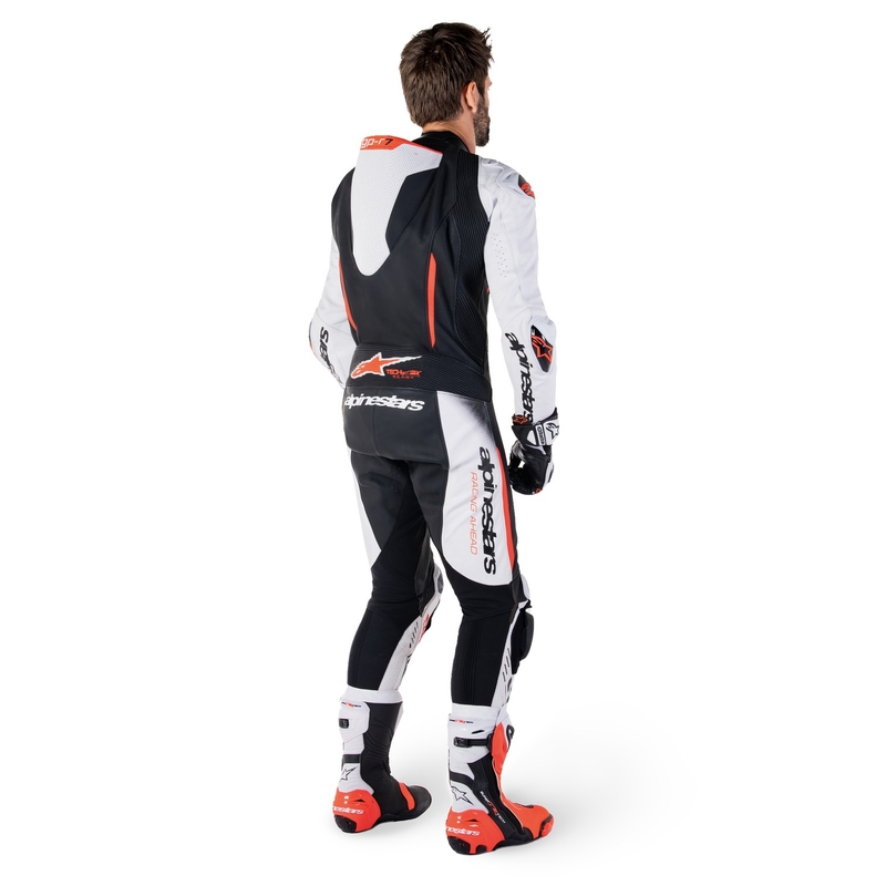 Alpinestars GP-R7 Tech-Air Ready/kompatibilno jednodijelno kožno odijelo bijelo-crno-fluo crveno