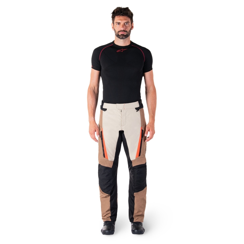 Alpinestars ST-1 Vodootporne motociklističke hlače kaki-pješčano-crne-fluo crvene