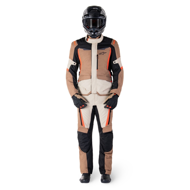 Alpinestars ST-1 Vodootporne motociklističke hlače kaki-pješčano-crne-fluo crvene