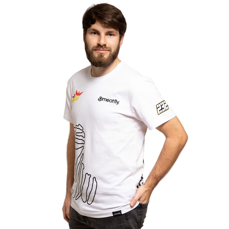 Majica kratkih rukava Meatfly Big Shock Dakar bijela