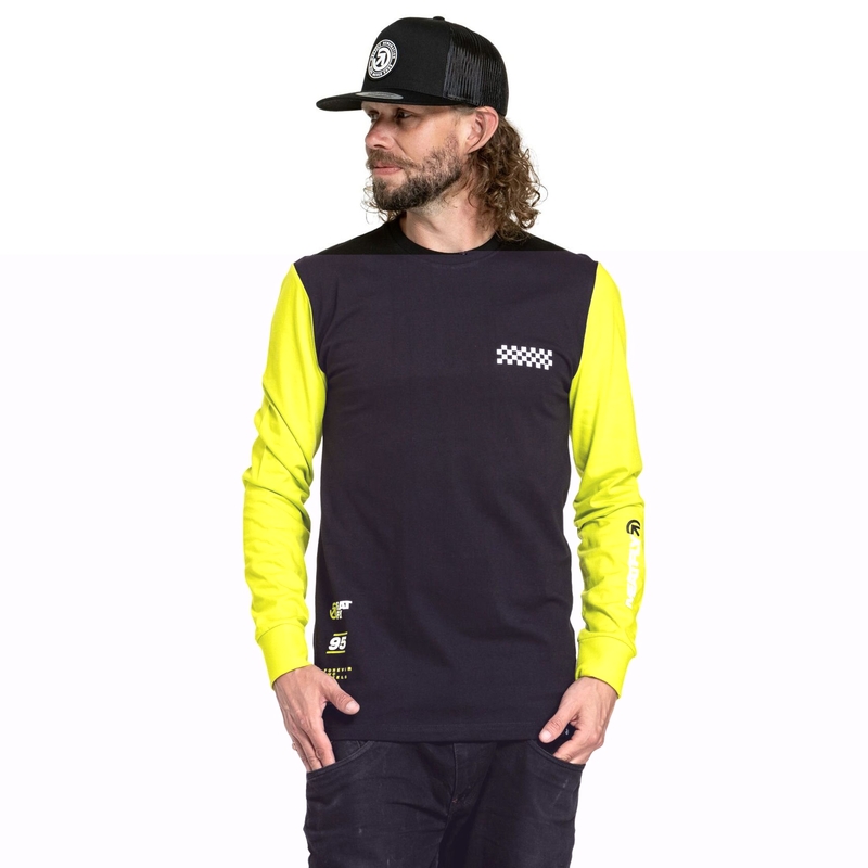 Majica s dugim rukavima Meatfly Appex fluo žuto-crna