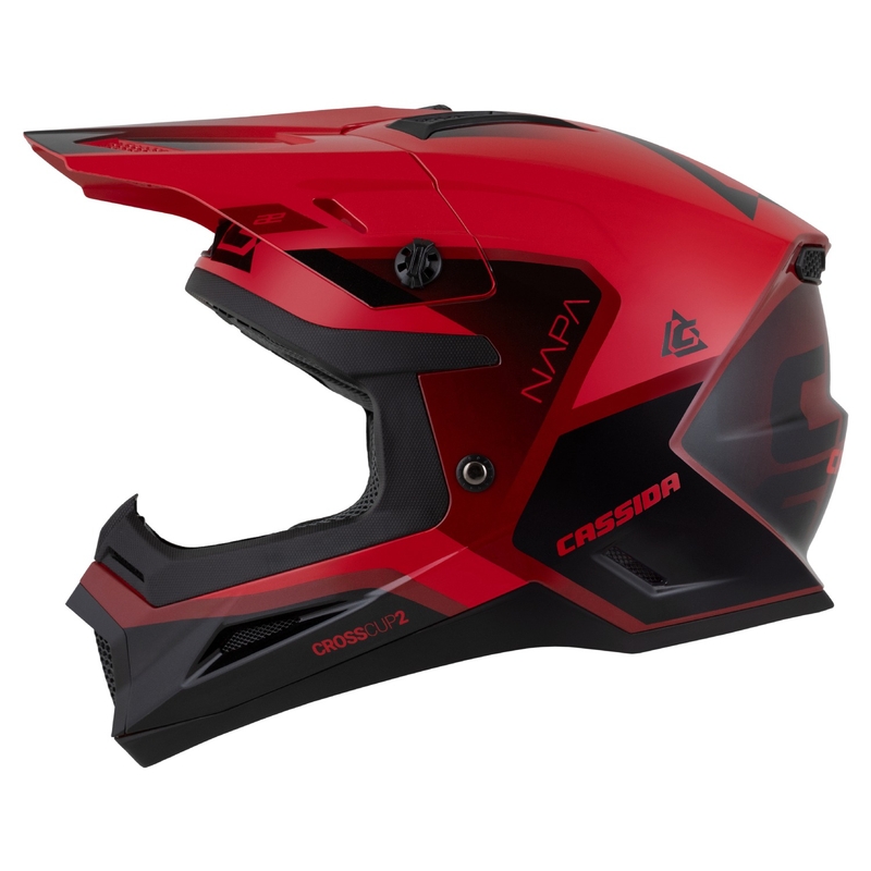 Cassida Cross Cup 2 Motociklistička motocros kaciga Napa Red Pearl-Purple-Crna
