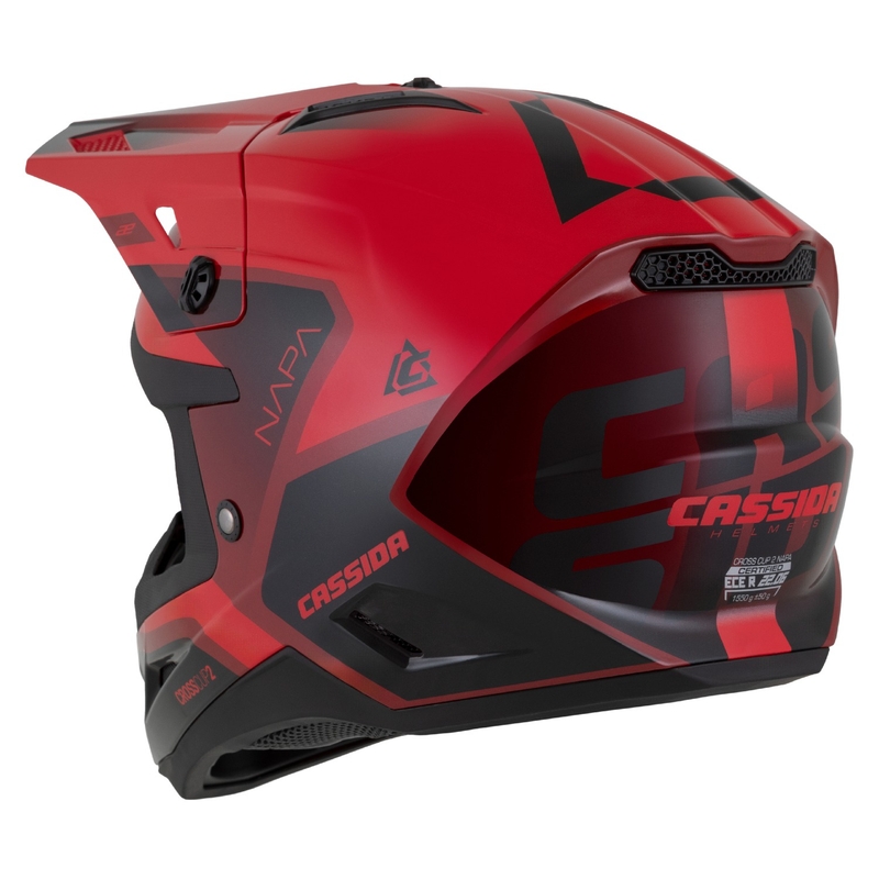 Cassida Cross Cup 2 Motociklistička motocros kaciga Napa Red Pearl-Purple-Crna