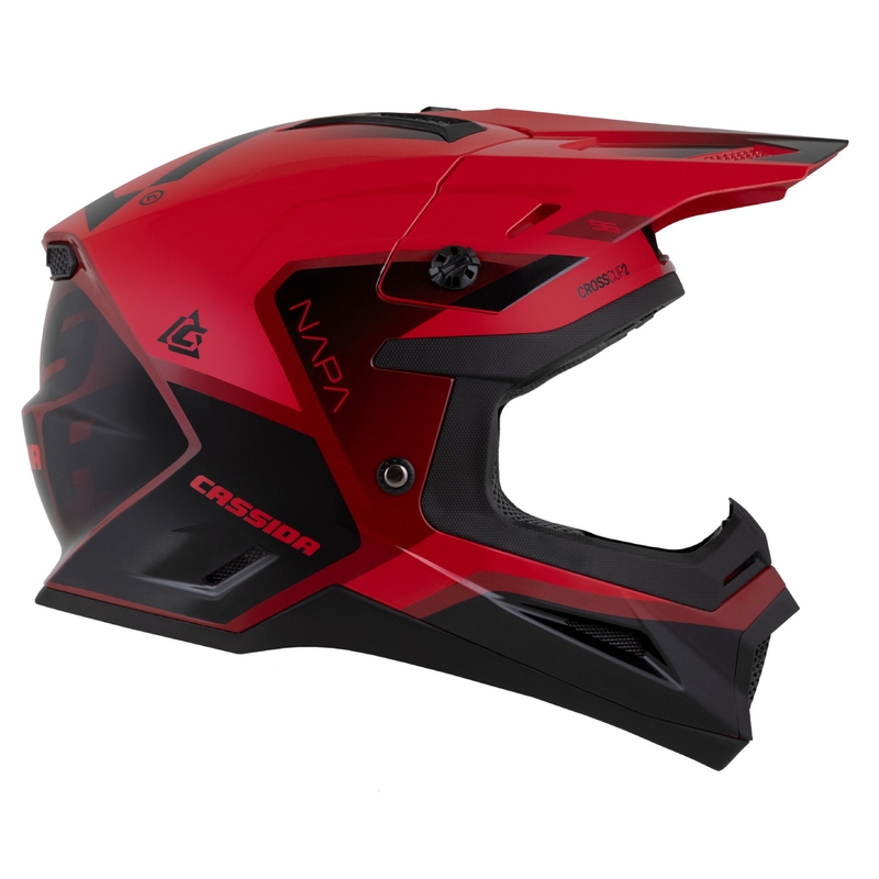 Cassida Cross Cup 2 Motociklistička motocros kaciga Napa Red Pearl-Purple-Crna