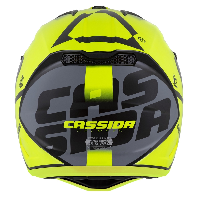 Motocross motociklistička kaciga Cassida Cross Cup 2 Napa fluo žuto-crna-biserno siva