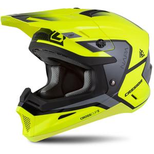 Motocross motociklistička kaciga Cassida Cross Cup 2 Napa fluo žuto-crna-biserno siva