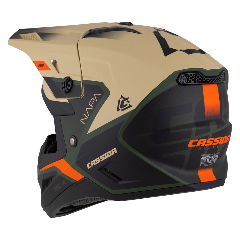Cassida Cross Cup 2 Napa Matte Sand-Green-Orange-Black Dječja Motocross motociklistička kaciga