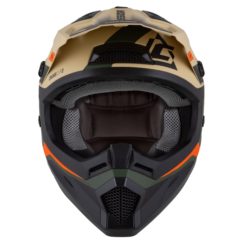 Cassida Cross Cup 2 Napa Matte Sand-Green-Orange-Black Dječja Motocross motociklistička kaciga