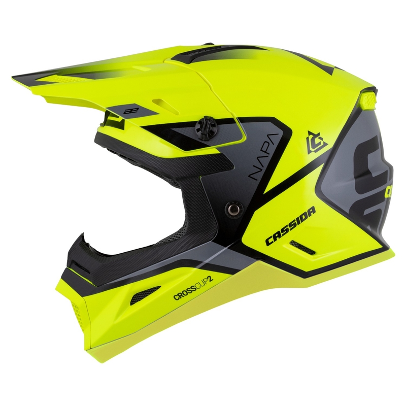 Cassida Cross Cup 2 Napa Fluo Yellow-Black-Grey Pearl dječja kaciga za motocross