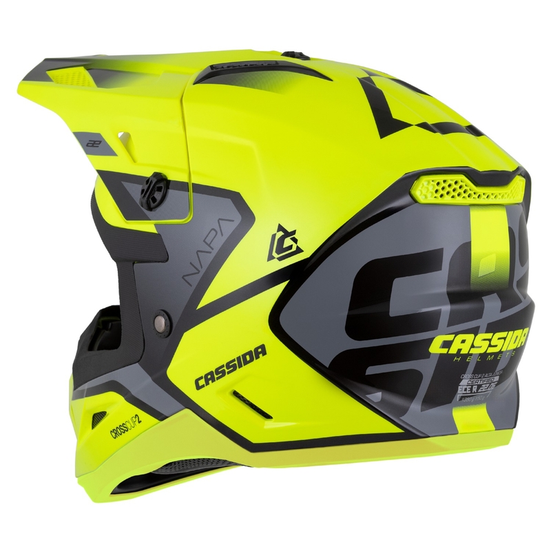 Cassida Cross Cup 2 Napa Fluo Yellow-Black-Grey Pearl dječja kaciga za motocross