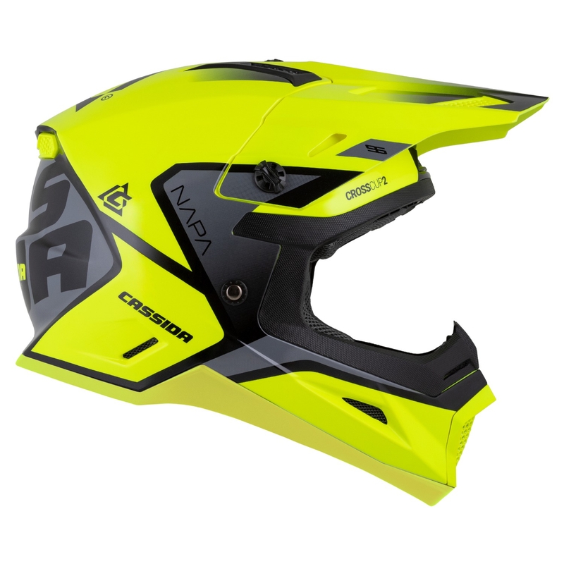 Cassida Cross Cup 2 Napa Fluo Yellow-Black-Grey Pearl dječja kaciga za motocross