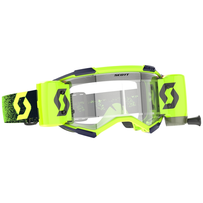Naočale za motocross SCOTT Fury WFS fluo zeleno-žute s prozirnim pleksiglasom